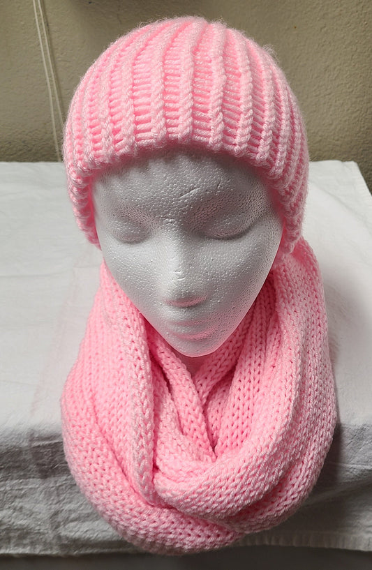 Pink Beanie/scarf Set