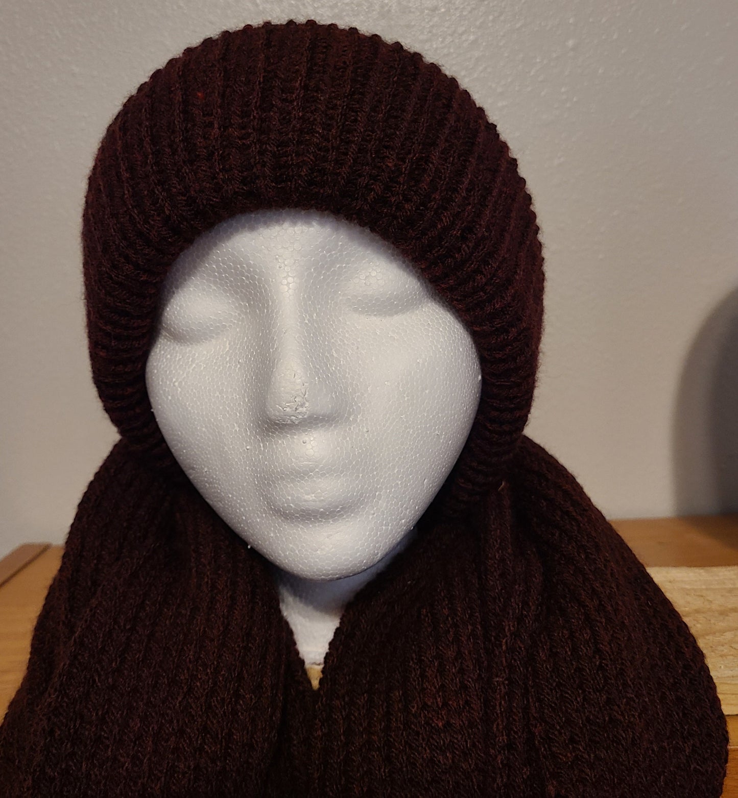 Burgundy Beanie/scarf Set