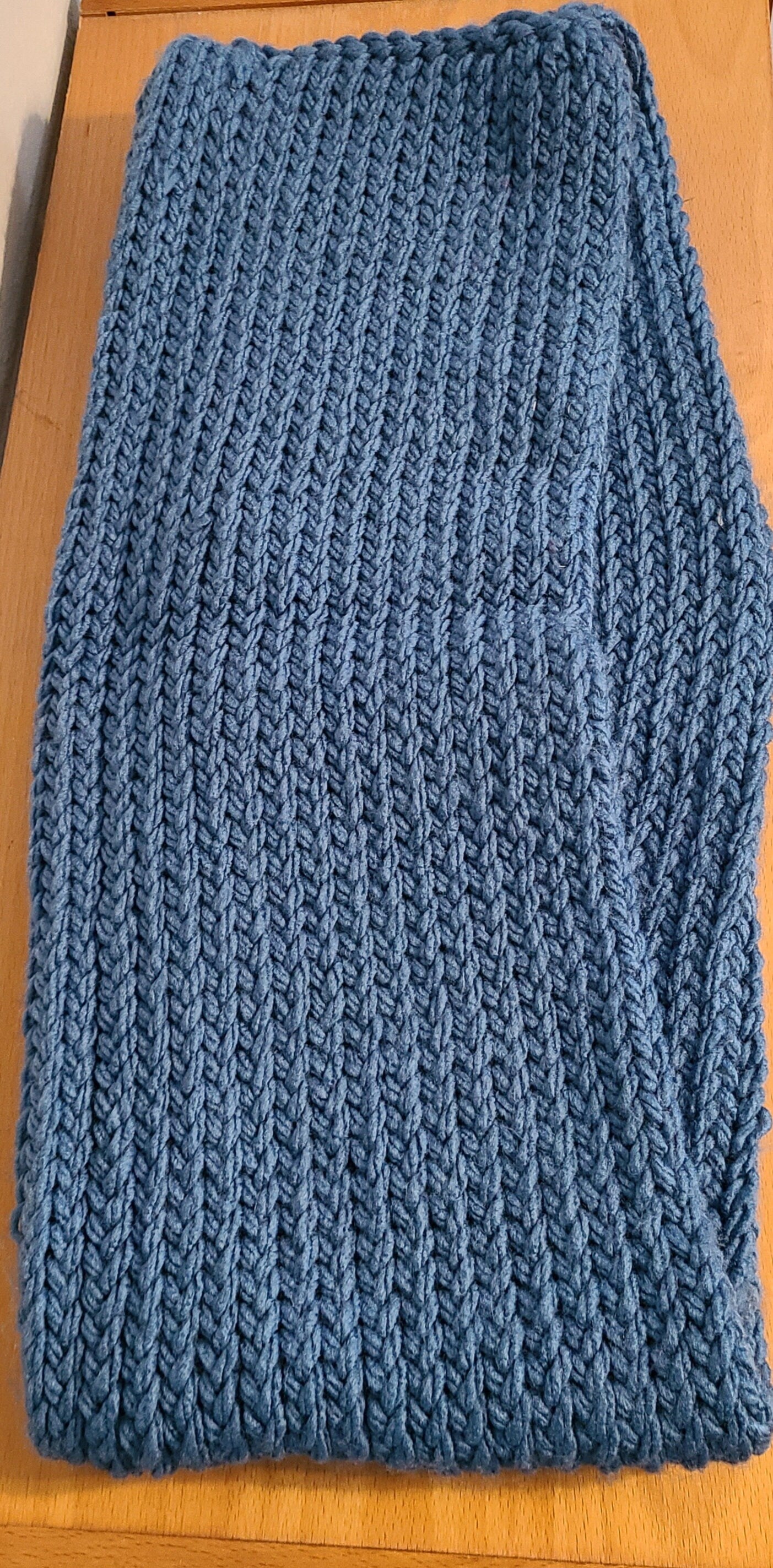 Blue crochet beanie and scarf