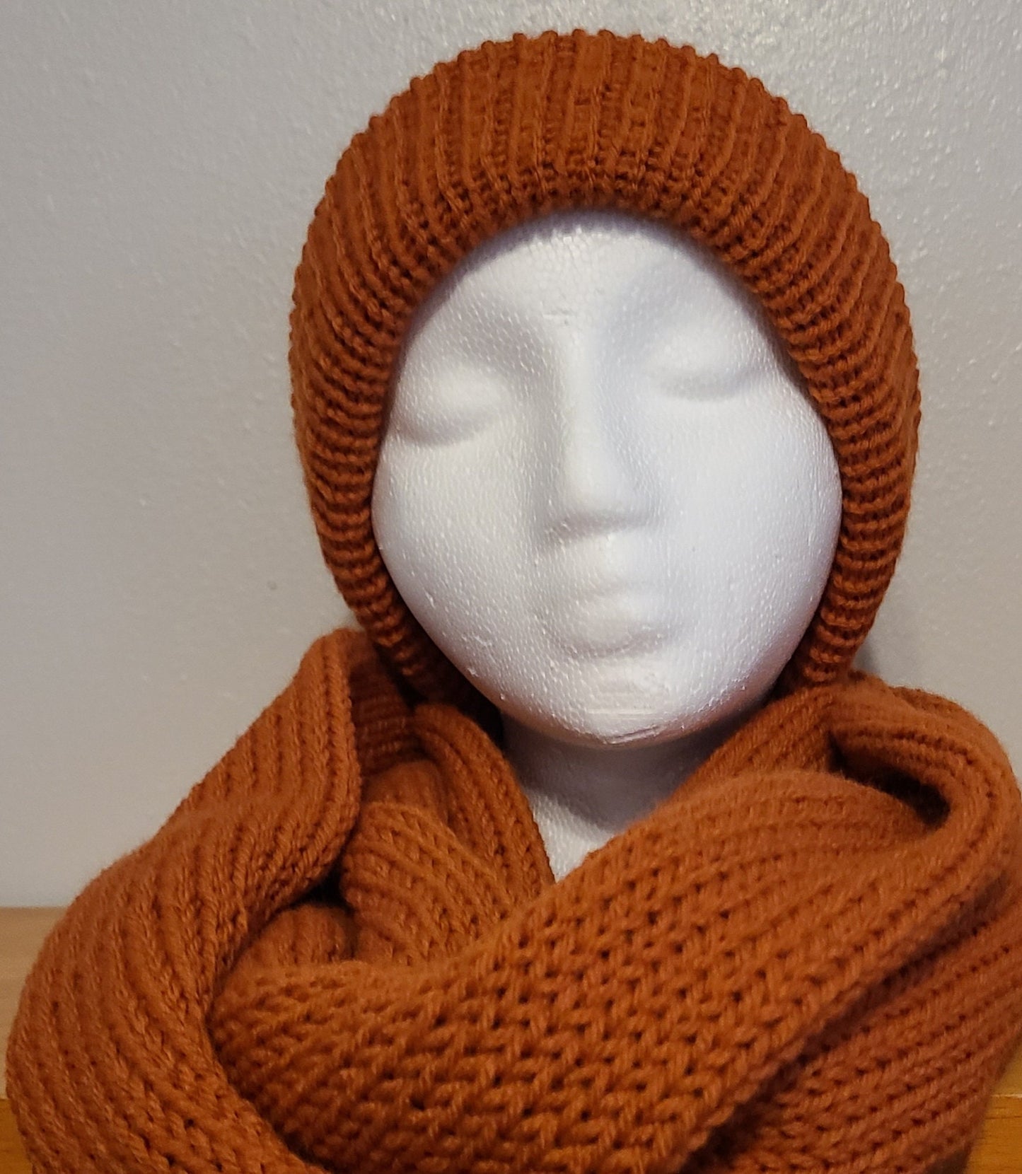 Cavern clay color Beanie/infinity Scarf set